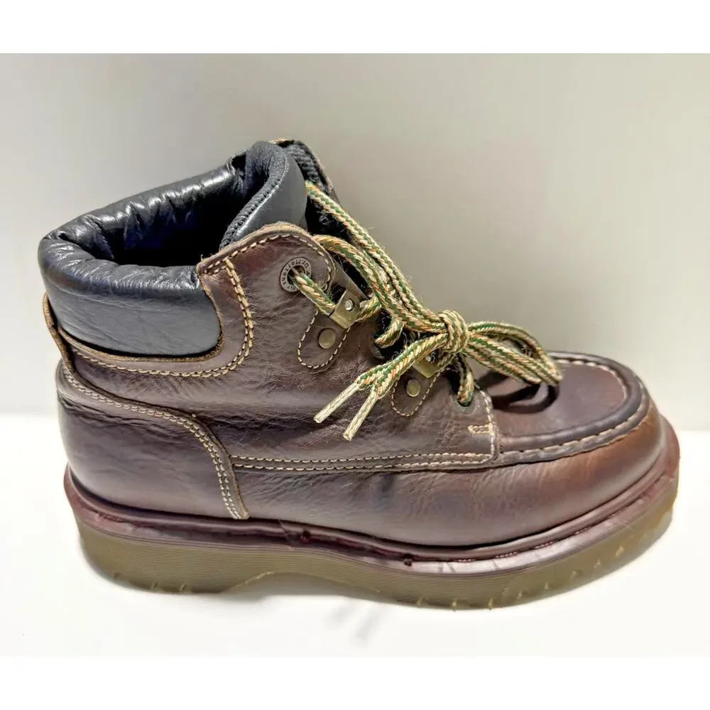 VTG Dr Martens 8507 Made In England Brown Leather Lug Sole boots UK 6 US M 7 W8